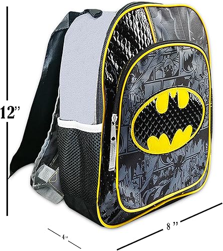 Miniatura 4 de Batman Mochila para niños en edad preescolar Mini mochila de lujo de 12 pulgadas de Batman para niños (paquete de suministros escolares atman),