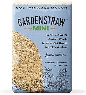 GardenStraw Mini, 0.5 cu ft (4 lbs) – All-Natural Mulch for Gardens, Vegetables & Lawn Seeding - Water-Conserving Wheat Straw - Thoroughly Cleaned, Sustainable