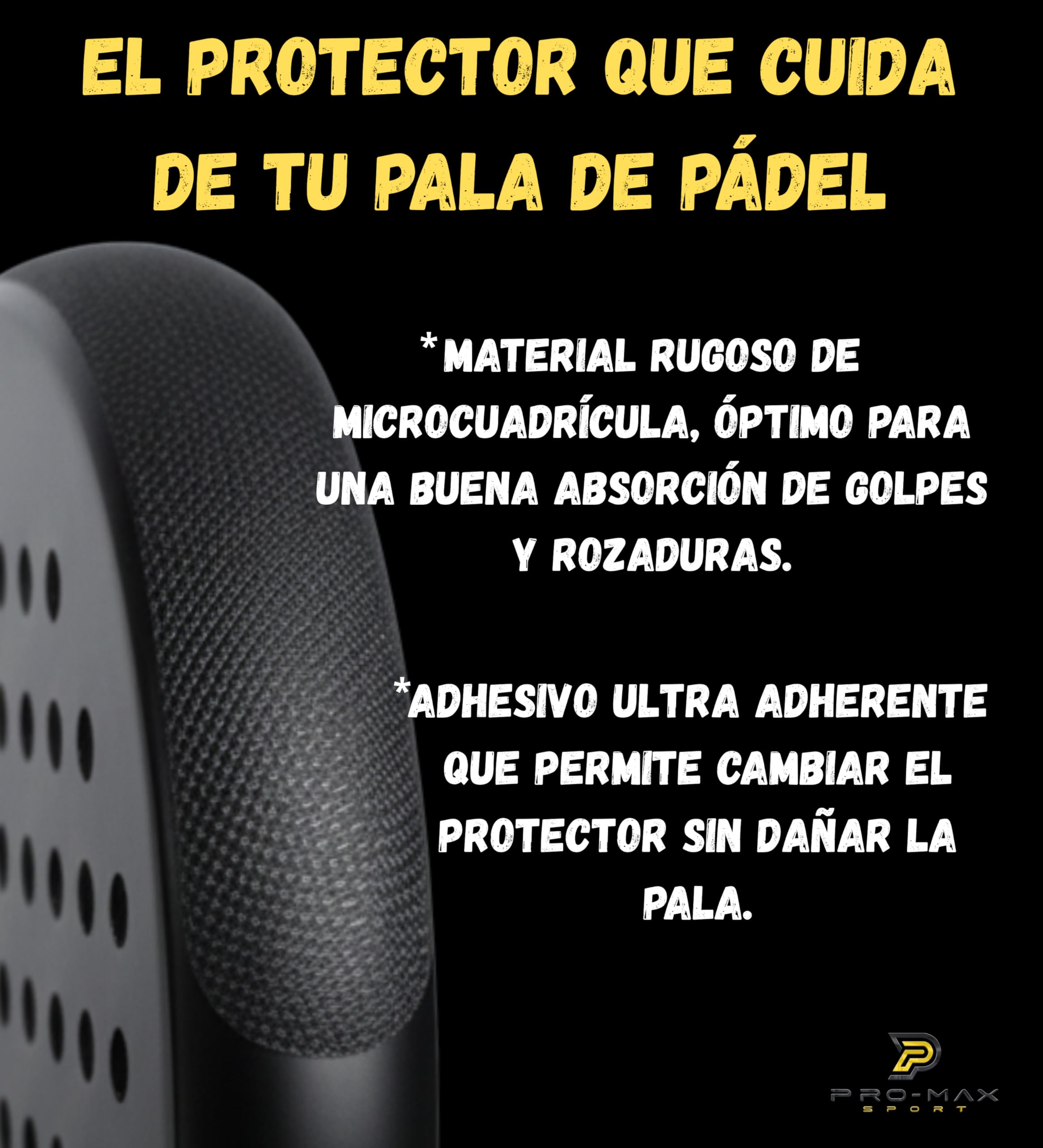 Protector Transparente Rugoso Pala Pádel sin Arruga Central Pack 2 Unidades Alta Durabilidad