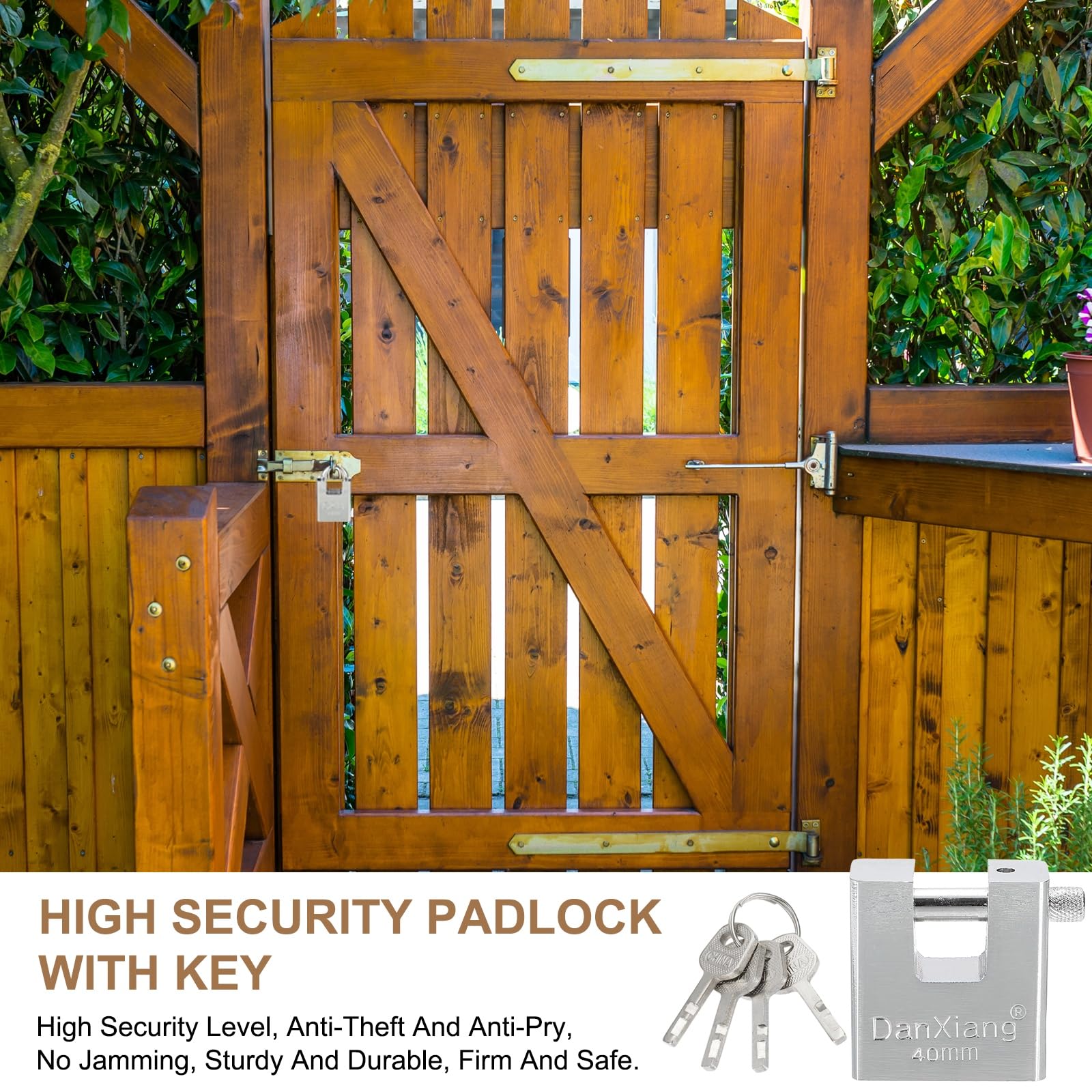 PATIKIL Lot de 2 cadenas haute sécurité en acier en forme de D de 6,1 cm avec 4 clés pour unité de rangement, garage, porte, entrepôt, abri, conteneurs, argent