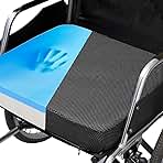 CYLEN Ifoam Gel Infused Memory Foam Layer Wheelchair Cushion - Seat Cushion for Wheelchair-Office Chair, Kitchen Chair, Car Seats-Pressure Sore and Tailbone Pain Relief-High Dense Polyfoam Base(Black)