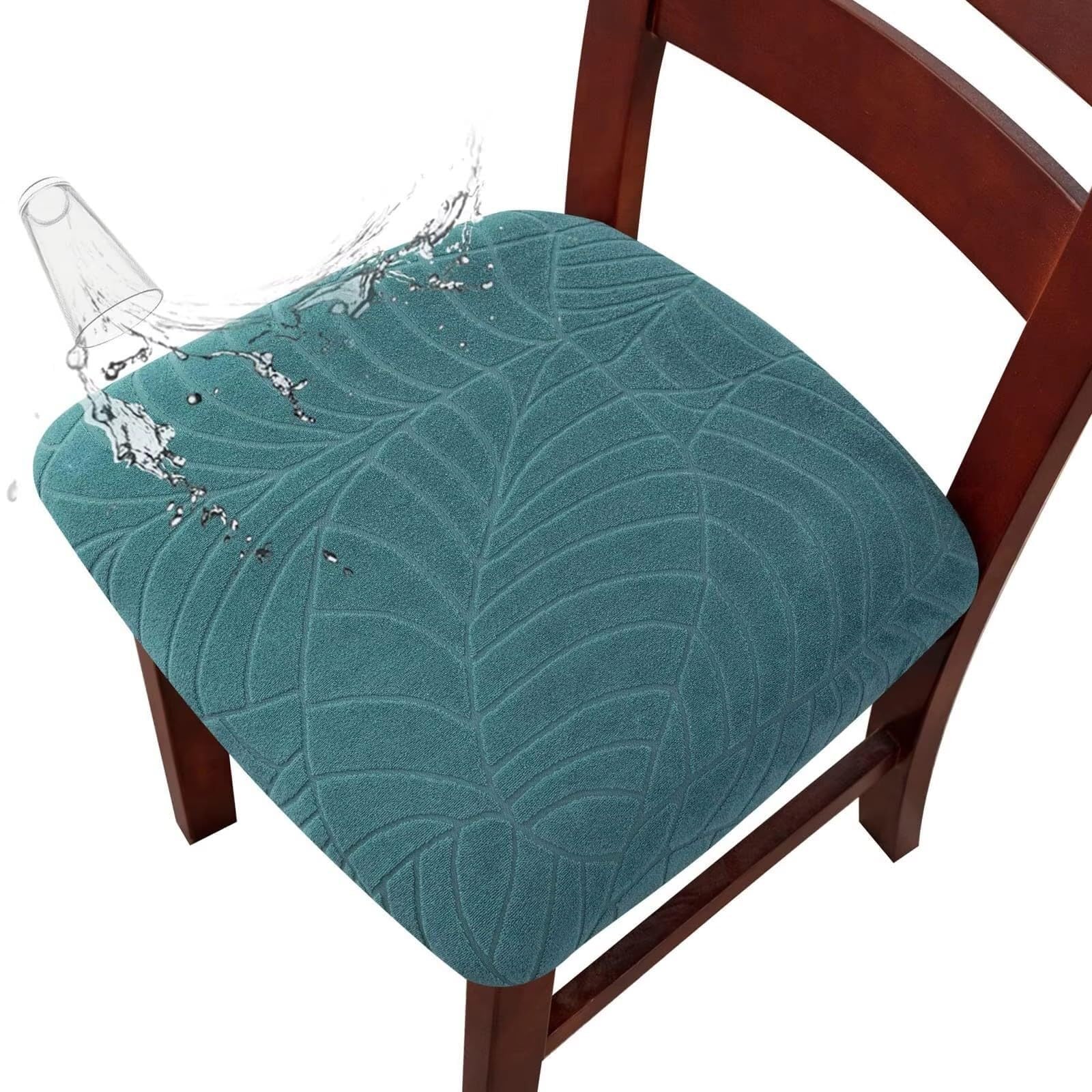 NMVAWIPT Waterproof Stretch Jacquard Dining Chair Seat Covers, Removable Washable Protectors For Hotel Restaurant Kitchen Party(9#,6 Set)