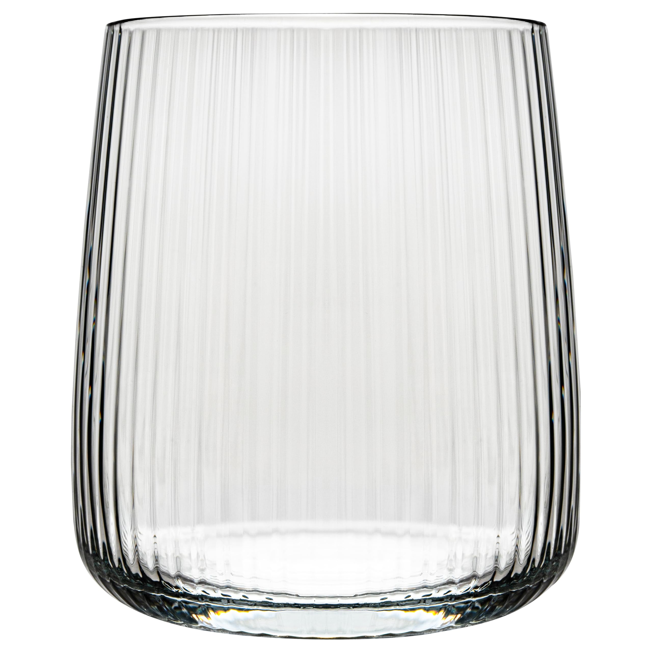 KONZEPT Bicchieri acqua vetro 320 ml, set 6 pezzi con superficie rigata, design elegante, lavabili in lavastoviglie