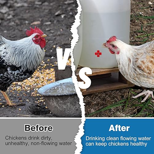 Miniatura 3 de Paquete de 20 bebedores horizontales para pezones de pollo, fácil de instalar, alimentador automático de agua de pollo, pezones de aves de corral,