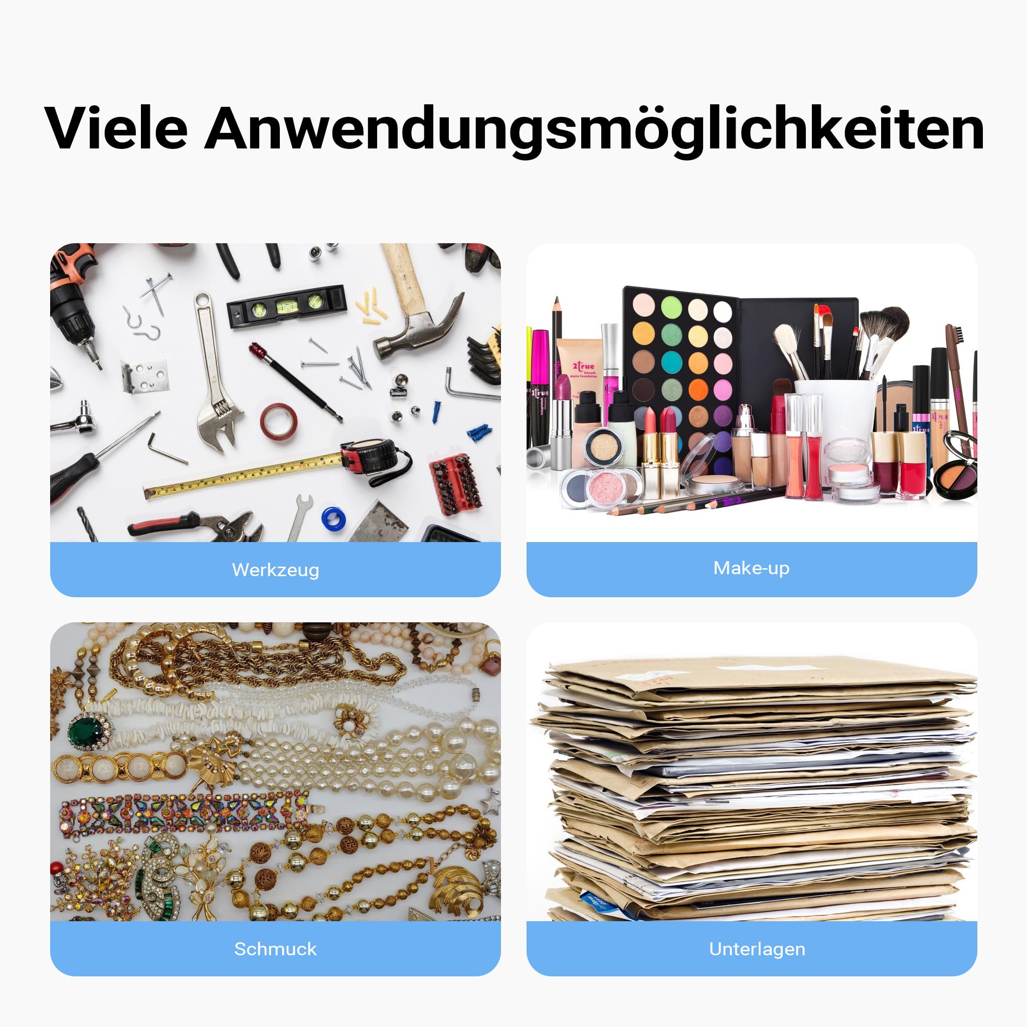 Wiltec Alu Universalkoffer 46x33x15,2 cm, Alubox abschließbar für Aufbewahrung und Transport von Werkzeug, Messgeräten usw., mit Griff und Tragegurt