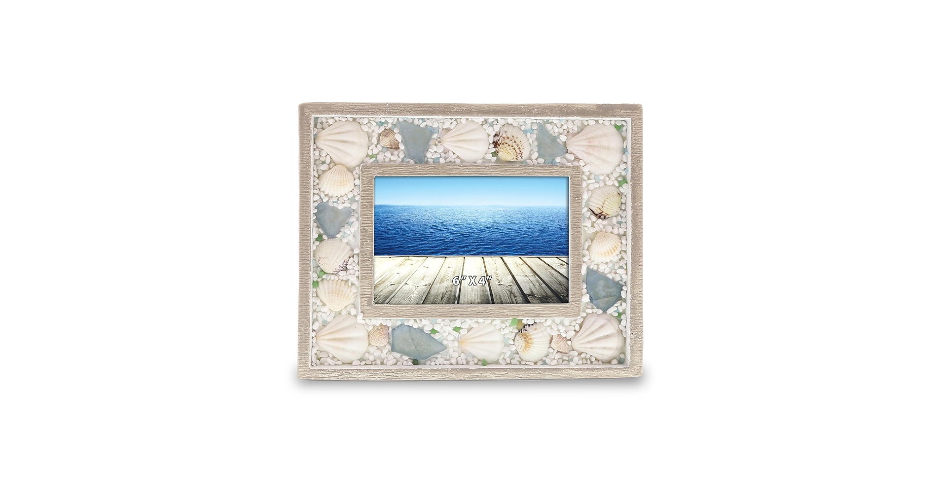 プリントw/フレーム【Colorfornia beautiful ocean】 Amazon.com - CoTa Global Oceanic Sea Shell Beach 6x4 Frame