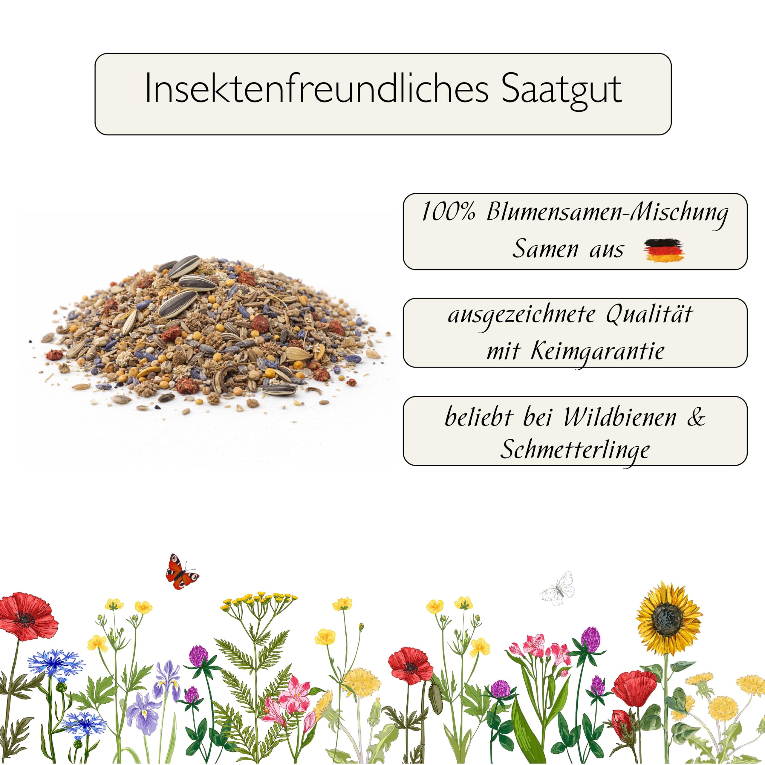 mehrjährige Bienenweide für heimische Insekten & Bienen, 5 jährige winterharte Mischung für den bienenfreundlichen Garten, Blumenwiese säen (80 m2)