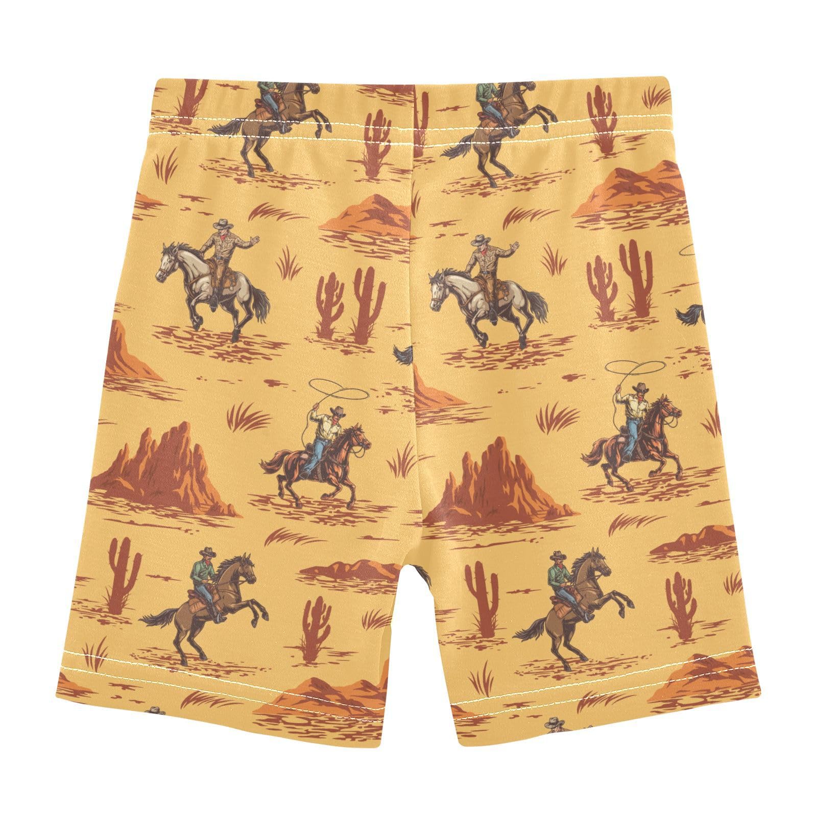 JHKKU Girls Western Cowboy Shorts Cotton Cartwheel Bike Kids Biker Under Dress Dance Short Girl Clothes 10Y