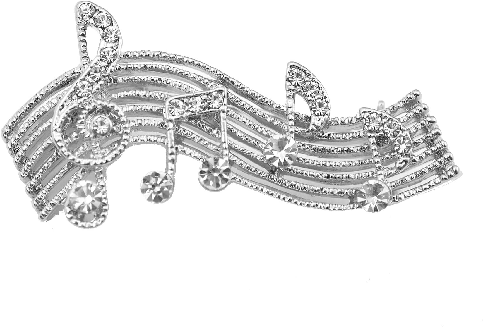 Tiny Jewel Crystal Music Note Melody Brooch Pin