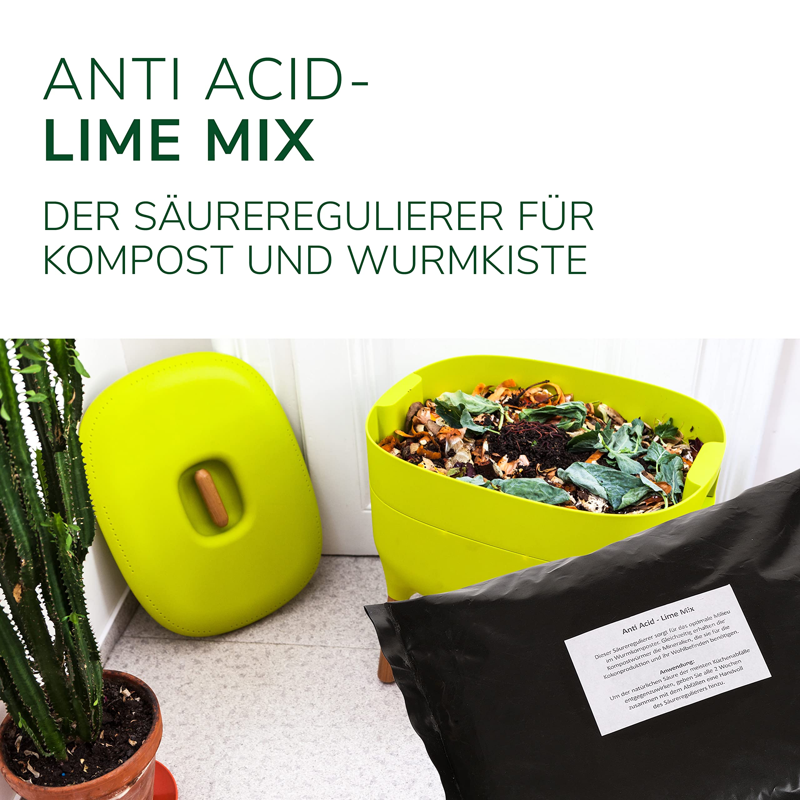 Natursache Anti Acid Lime Mix 2 kg I Natürlicher Säureregulierer für Wurmkiste, Wurmfarm, Wurmkomposter etc. I Reguliert schnell und effektiv den Säurewert