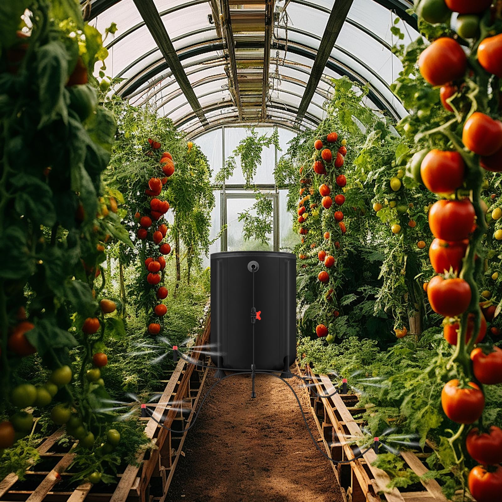 Automatisches Bewässerungssystem,Automatische Bewässerung mit Faltbarem 5L Eimer,30W Wasserpumpe,8 Tropfdüsen,Niedrigwassersensor,Bewässerungssystem für Zimmerpflanzen,Balkon Pflanzen,Topfpflanzen