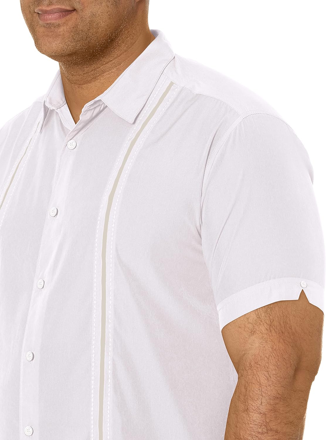 Cubavera Paneled Short Sleeve Shirt for Men, Classic Fit, Wrinkle Resistant, Casual Button-Down Shirt With Spread Collar - Image 3