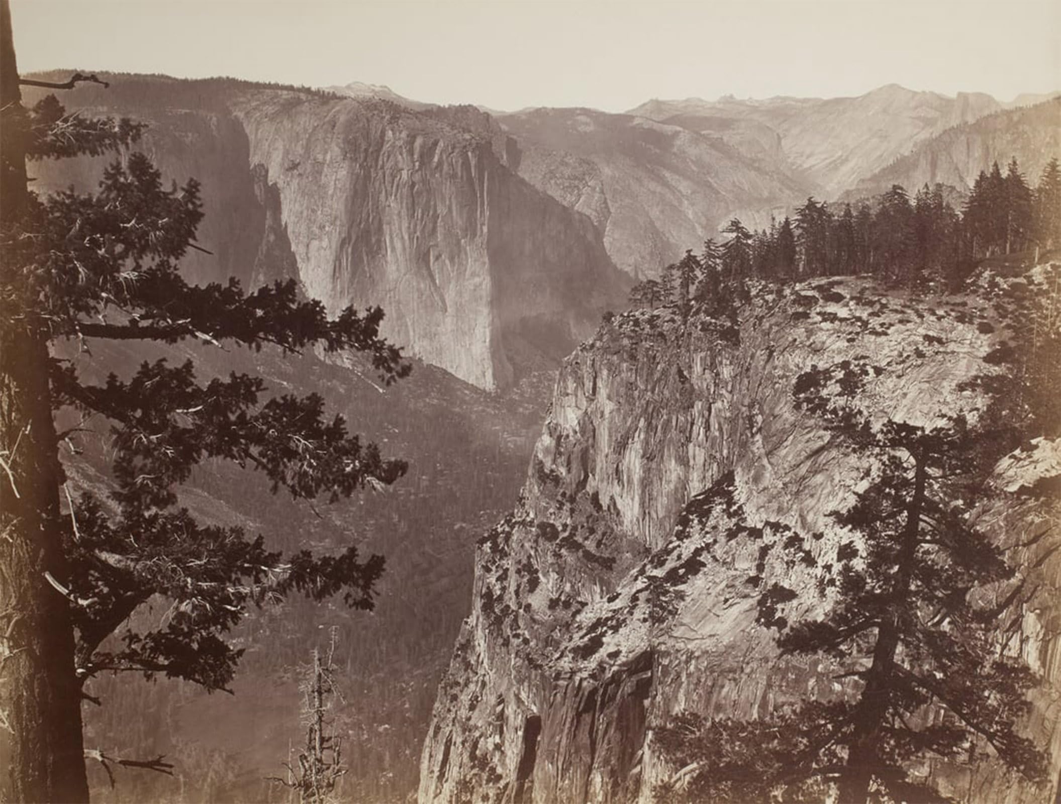 SERENDIPITP Retro Picture Poster Wall Art Pictures Painting First View of the Yosemite Valley by Carleton E. Watkins Wall Art Canvas Print for Wall Decor 60x90cm