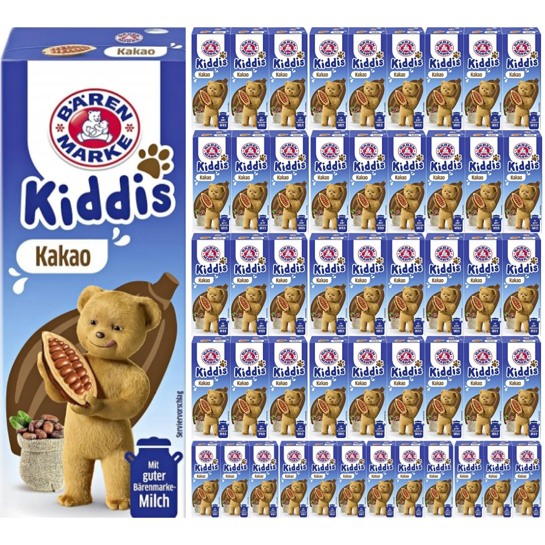 Bärenmarke Kiddis Kakao milch Kakaomilchgetränk 200 Mililiter x 48 Dose Mit Pufai Grocery