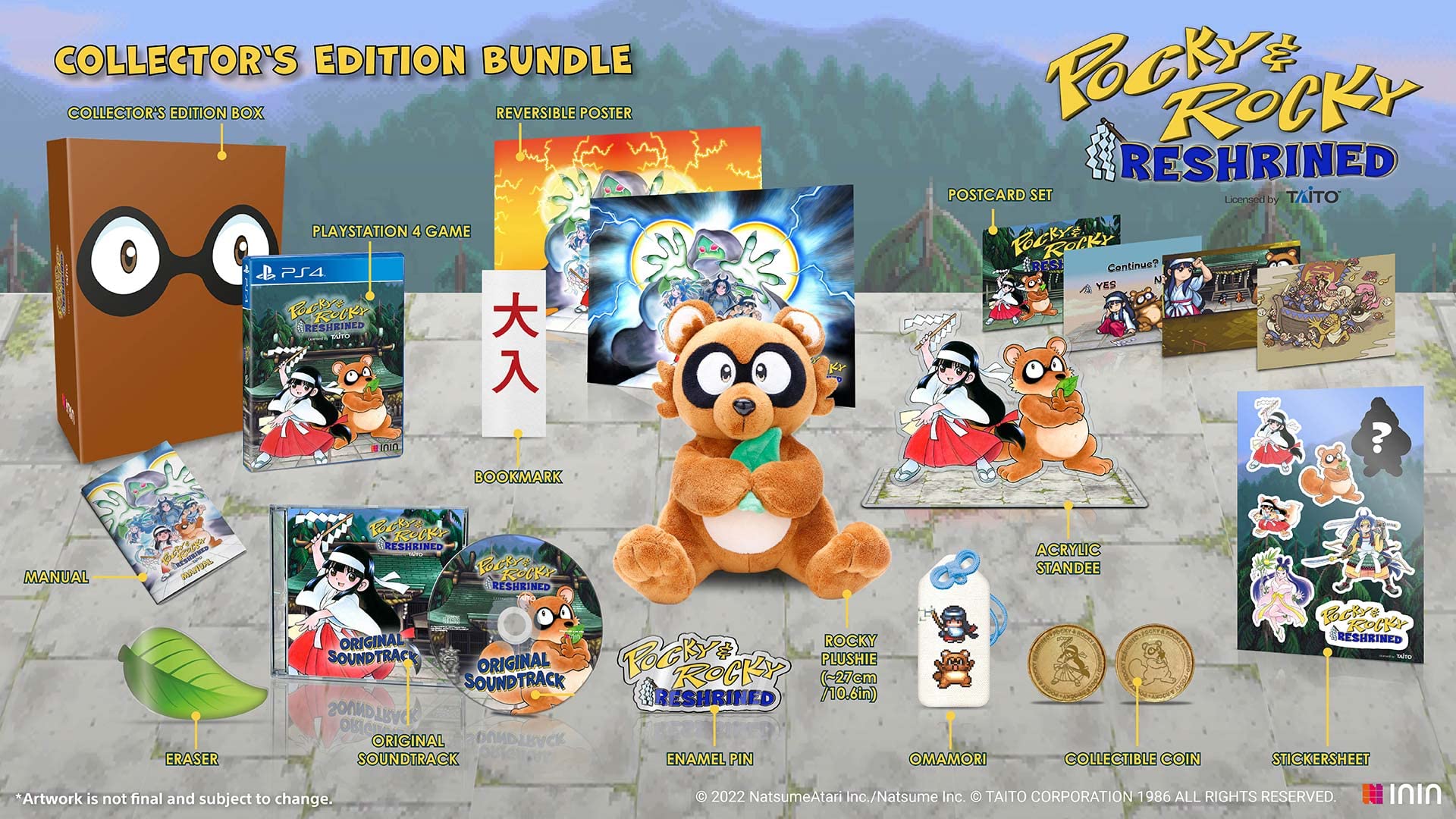Pocky & Rocky Reshrined Collector's Edition Plushie Bundle (PlayStation 4) - LIMITATO