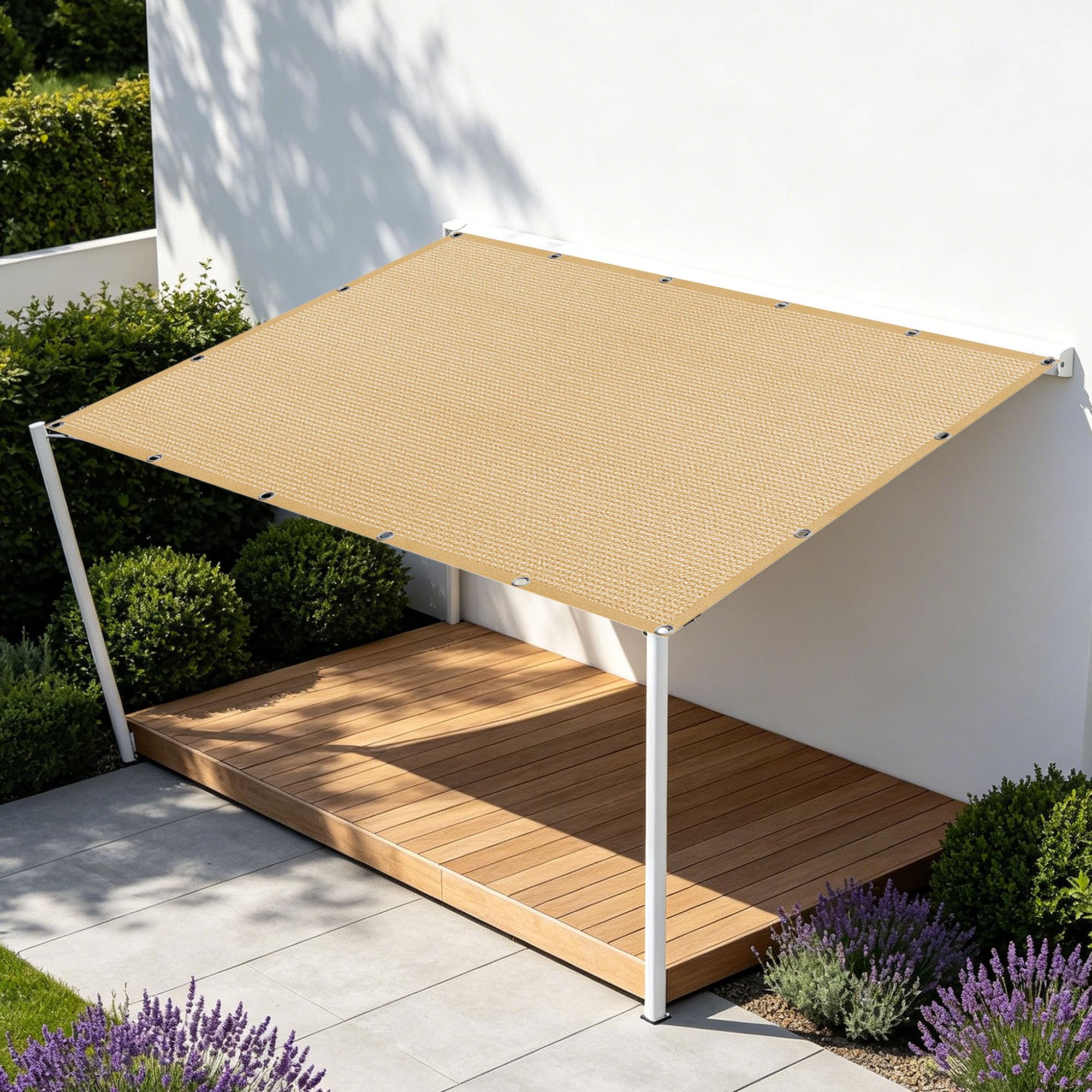 Filet d'ombrage 1 x 1.7 m jaune sable pour balcon et terrasse