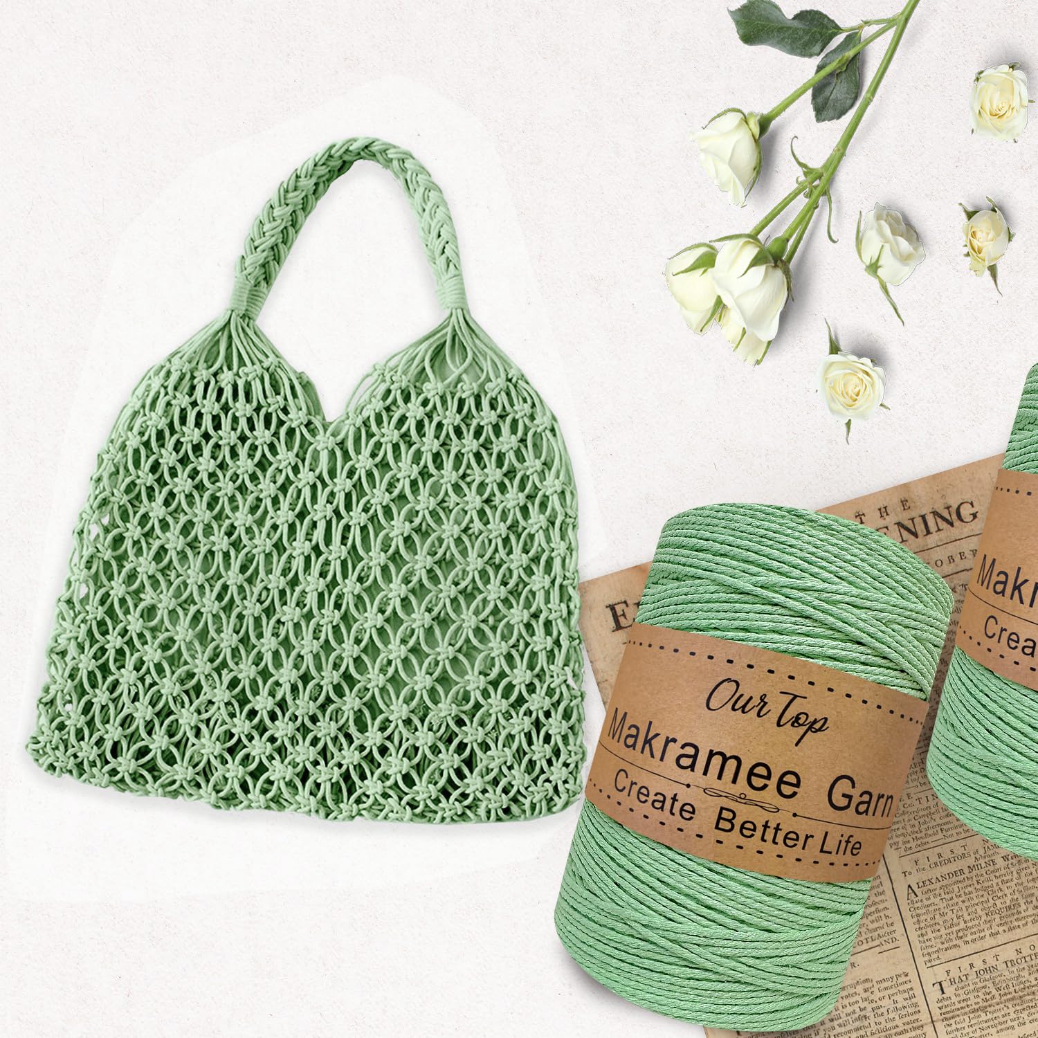 Premium macramégaren, macramé koord, garen voor doe-het-zelf handwerk 5