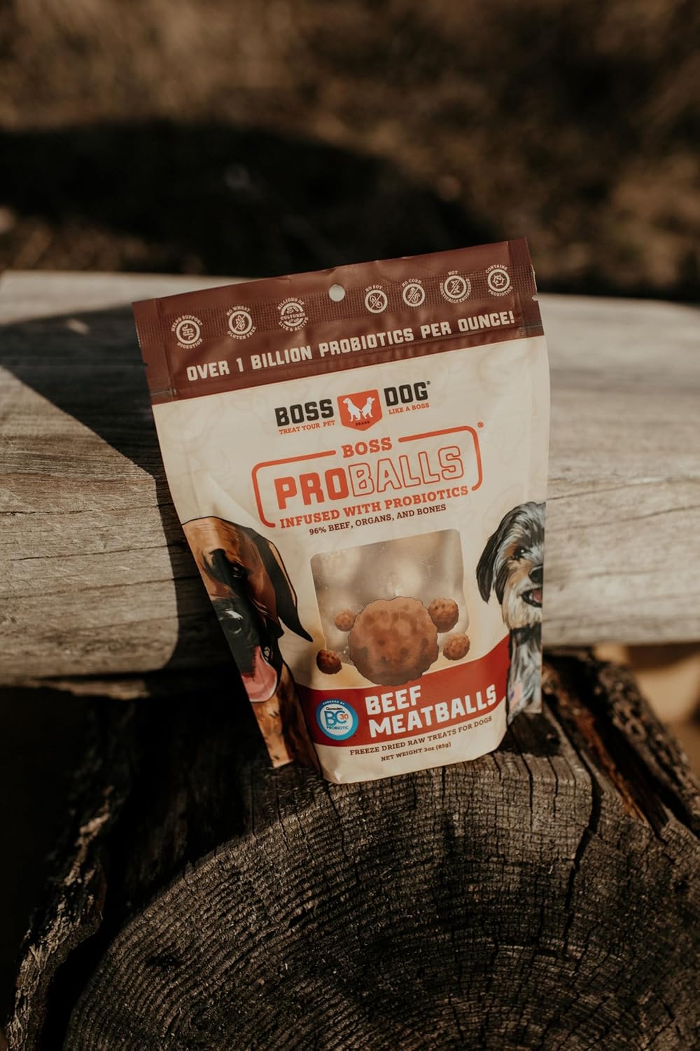 Boss Dog Boss Proballs Meatball Treats for Dogs & Cat, Beef Recipe, 3 oz Bag (Bag of 2)