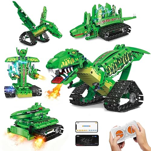 5 in 1 Giocattolo Dinosauro, Set Robot Dinosauro Costruzione Dinosauri