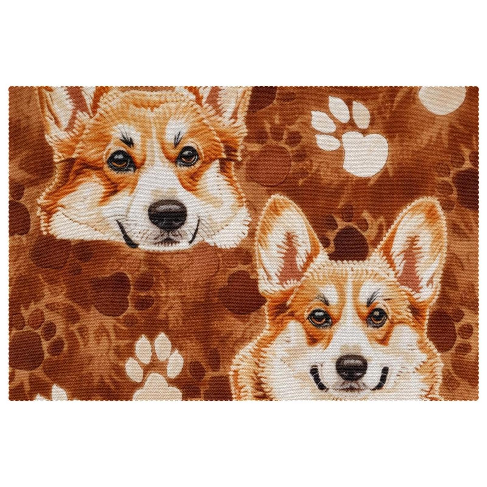 Sets de table corgi pour salle à manger et repas joyeux en famille