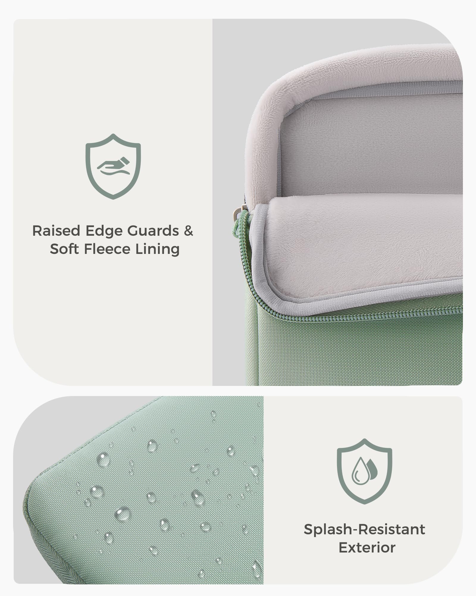 ProCase パソコンケース 13/13.3インチMacBook Air/Pro/Neo 保護スリーブ PCケース インナーバッグ - ウィローグリーン