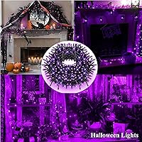 Vista 8 de FULLBELL Black Light String Lights Blacklight 100 LEDs 33 Feet Black Lights for Glow Party, Blacklights for Birthday Party Halloween Christmas