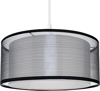 FRIDEKO HOME 2 Tier Light Shade Ceiling - Modern Black Lampshade for Ceiling Lights, Bedroom Lights Ceiling Lamp Shades for Living Rooms, Hallways, and Lounges (30cm)