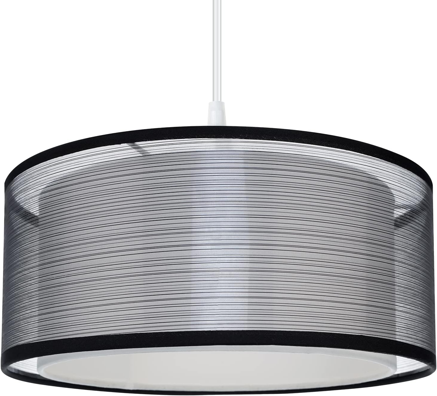 FRIDEKO HOME 2 Tier Light Shade Ceiling - Modern Black Lampshade for Ceiling Lights, Bedroom Lights Ceiling Lamp Shades for Living Rooms, Hallways, and Lounges (30cm)