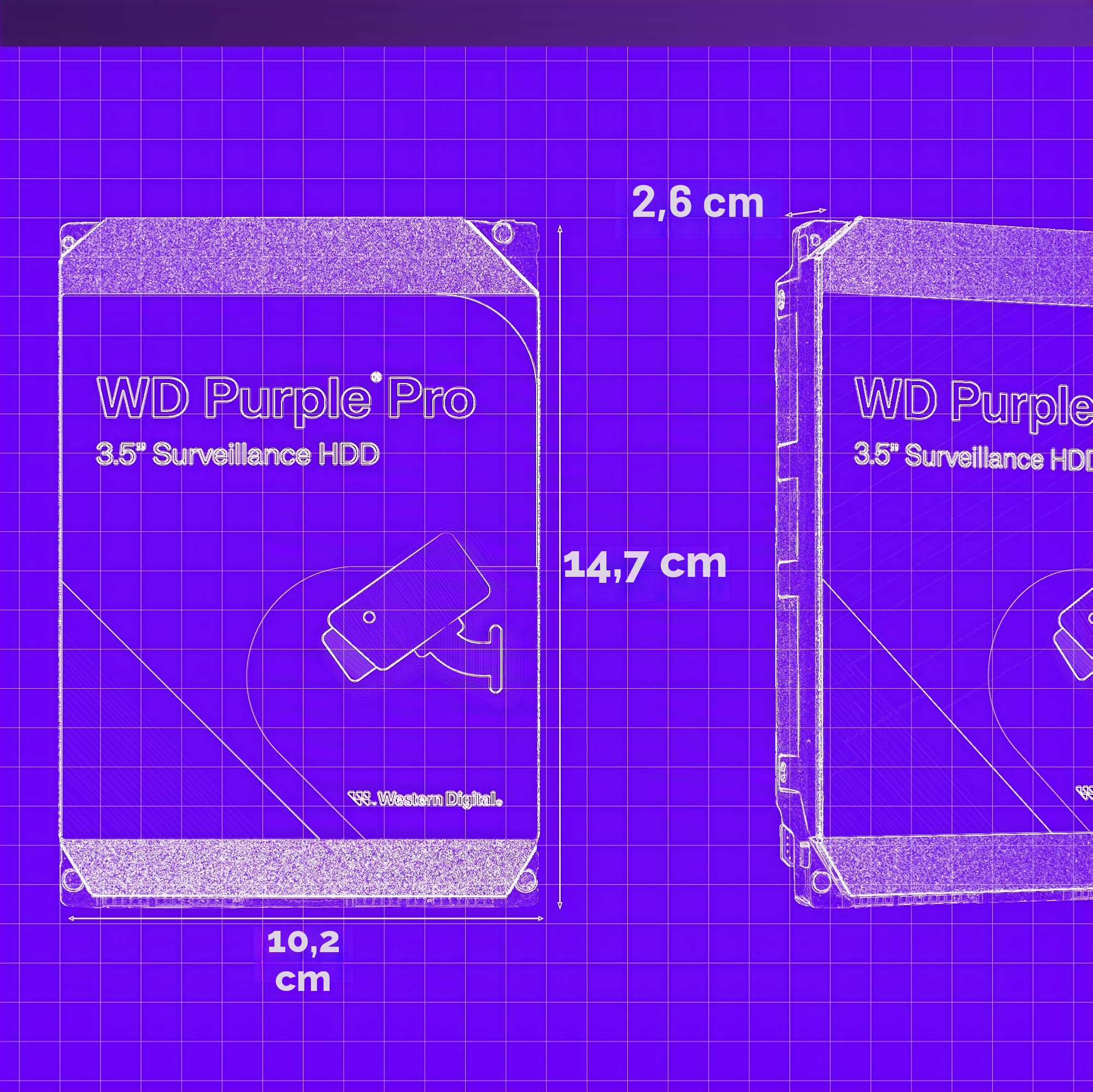 Western Digital 26 to WD Purple Pro, Disque Dur pour la vidéo Intelligente, avec Technologie AllFrame