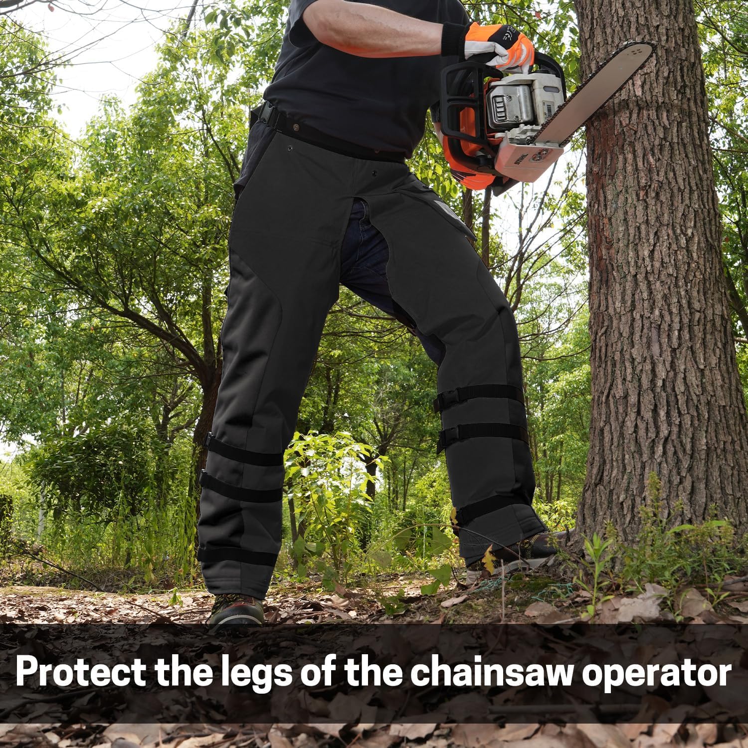 Delantal protector de 8 capas para motosierra, ajustable, para madereros, trabajadores forestales, clase A