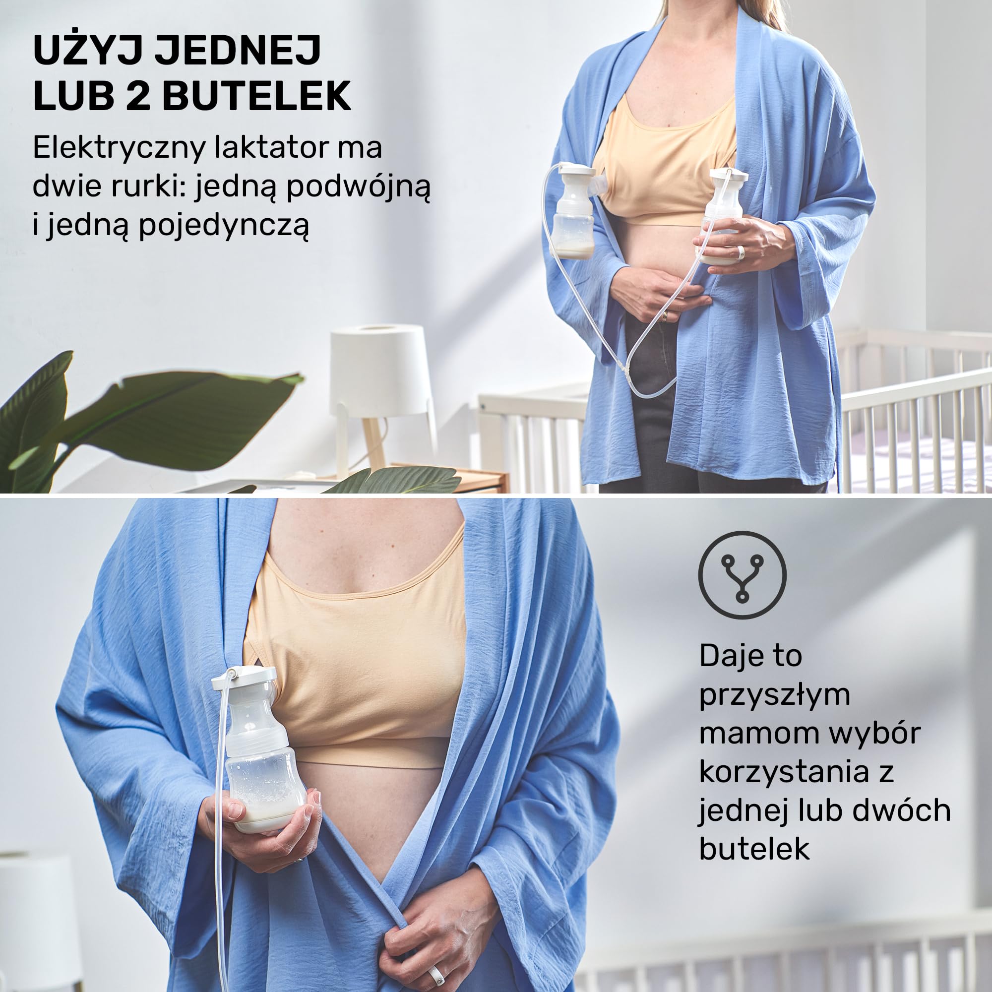 Elektryczny Laktator - Przenośny Laktator O Niskim Poziomie Hałasu -Bardzo Ciche Odciąganie Mleka - Podwójny Laktator Dla Dziecka Bez Użycia Rąk - Bezbolesny - Akcesoria Do Karmienia (Biały)
