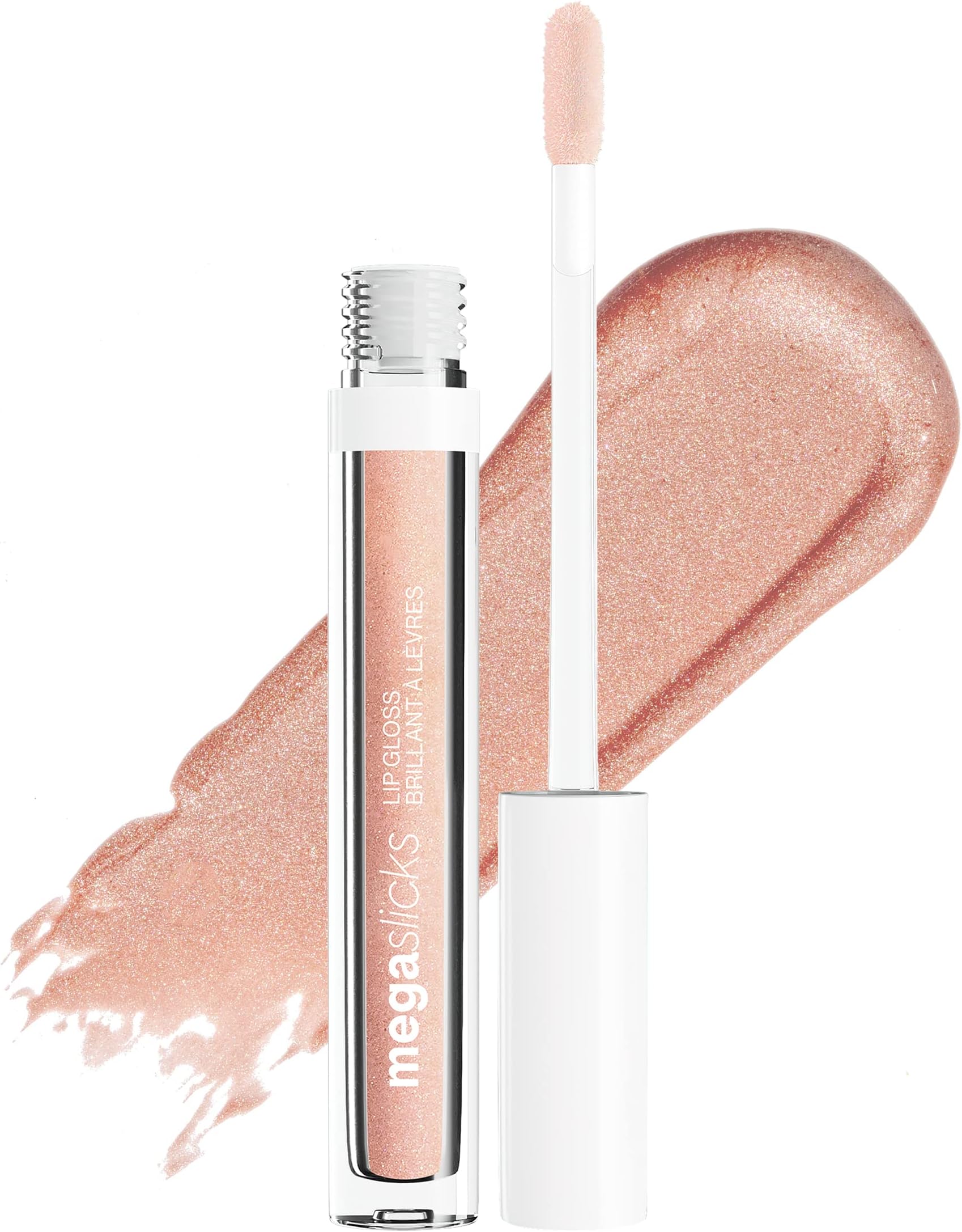 wet n wild MegaSlicks Lip Gloss, Ultra-Glossy, Vitamin-E Enriched, Ultra-Gloss High Shine Moisturizing, Cruelty-Free & Vegan - Champagne Please