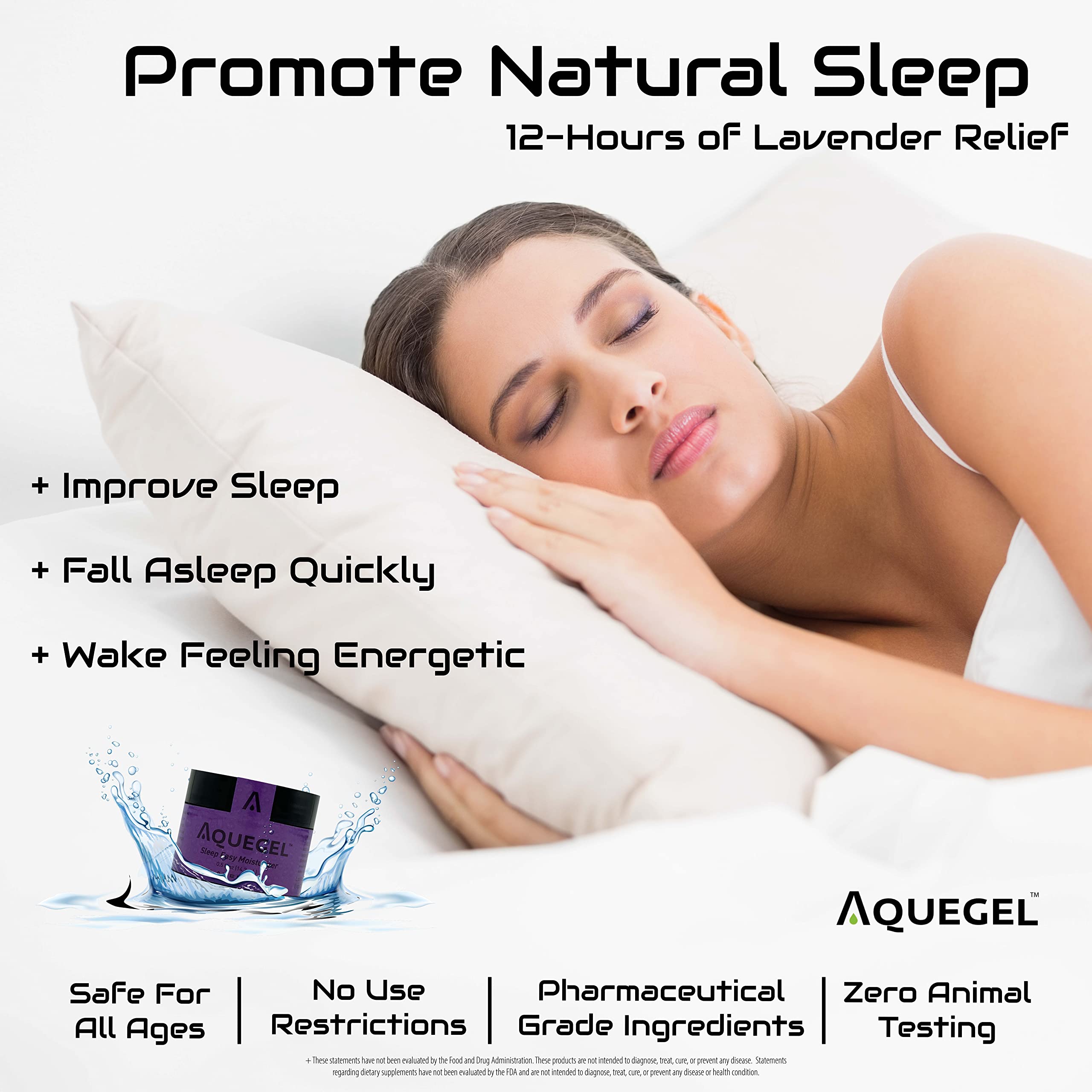 Aquegel Nasal Moisturizer+Lavender (Sleep Easy), 12Hour Nasal Dryness Relief, Water Based Nose