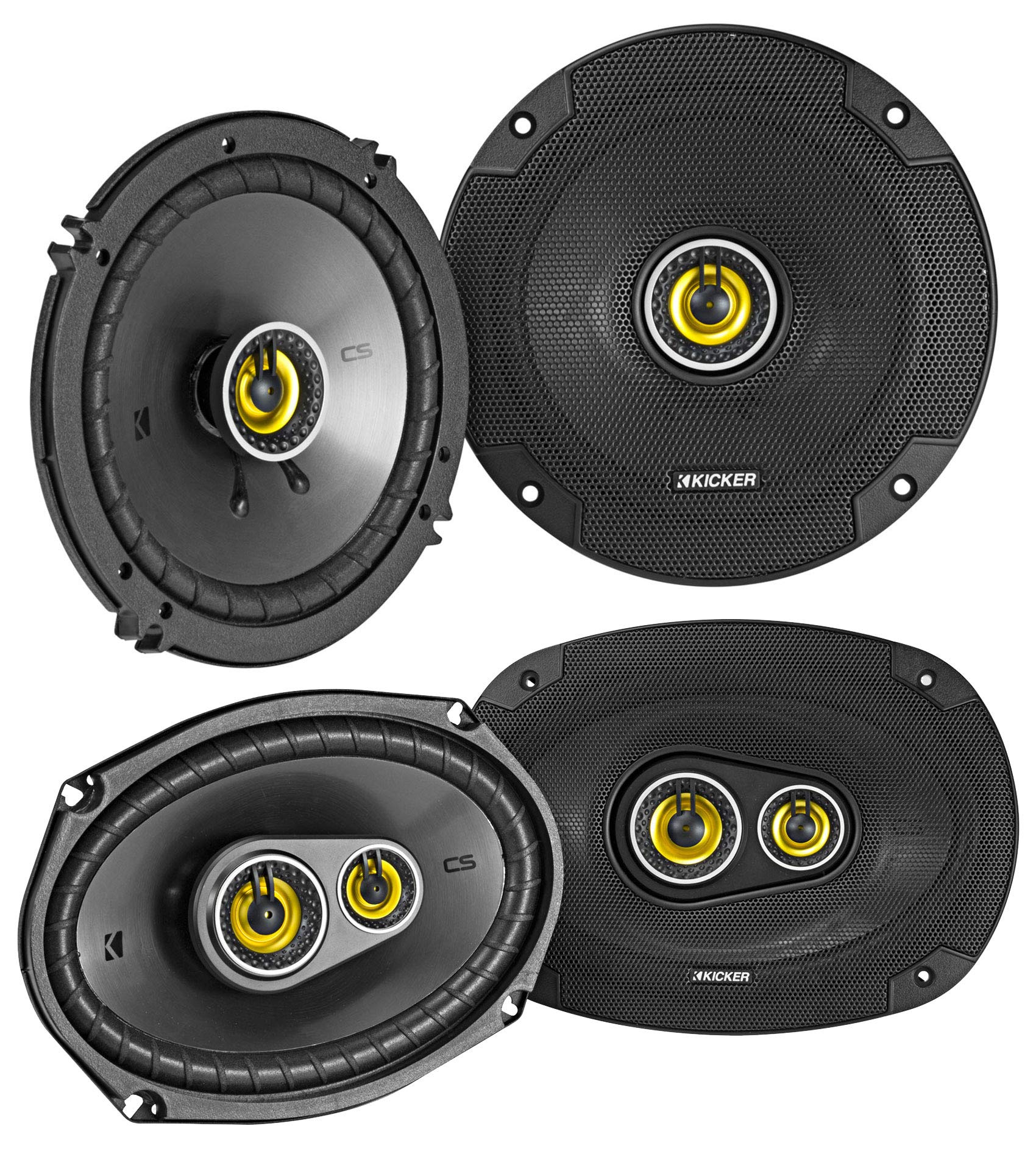 Pair KICKER 46CSC6934 6x9" 900 Watt+Pair 46CSC654 6.5" Car Audio Speakers