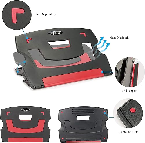 Miniatura 4 de Soporte para tableta de dibujo, plegable, portátil, ajustable compatible con iPad Pro, Wacom y más