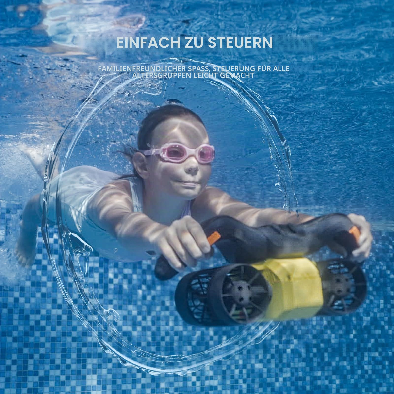 LEFEET C1 Unterwasser-Scooter: Max 60 Minuten Akkulaufzeit, Scooter mit Action-Kamera-Halterung,IPX8 30m, wasserdicht, für Wassersport,Schwimmbad-Tauchen