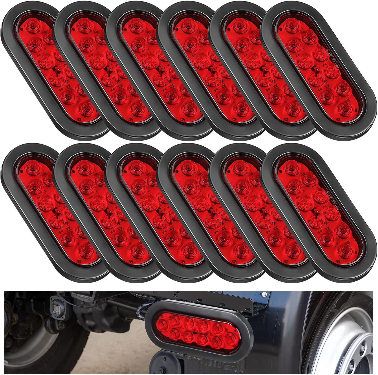 LED 6 In. Oval Flanged Red Vehicle / Trailer Tail Light STL78RB - Foto 5