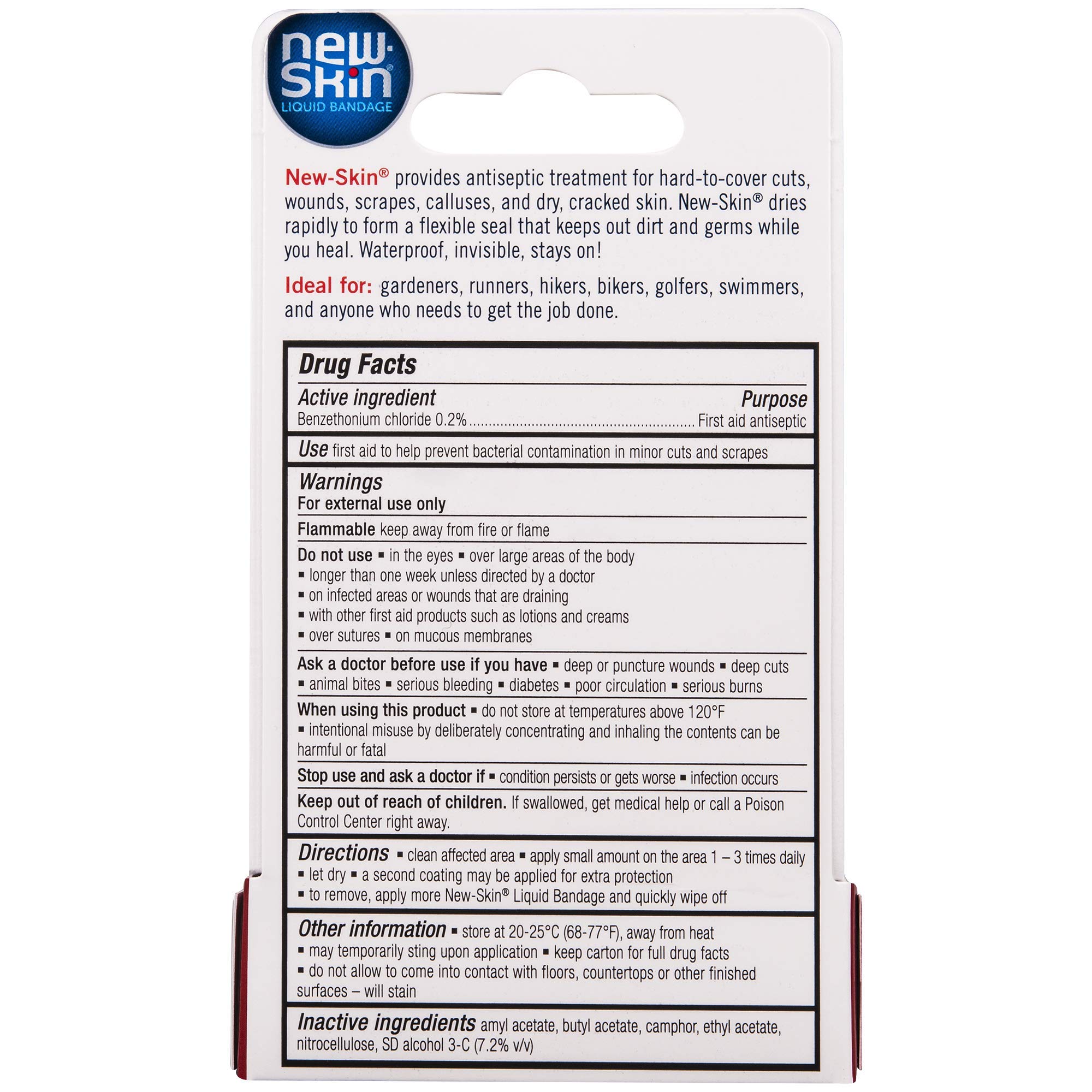 NewSkin Liquid Bandage 0.3 FL OZ, Liquid Bandage for HardtoCover Cuts, Scrapes, Wounds