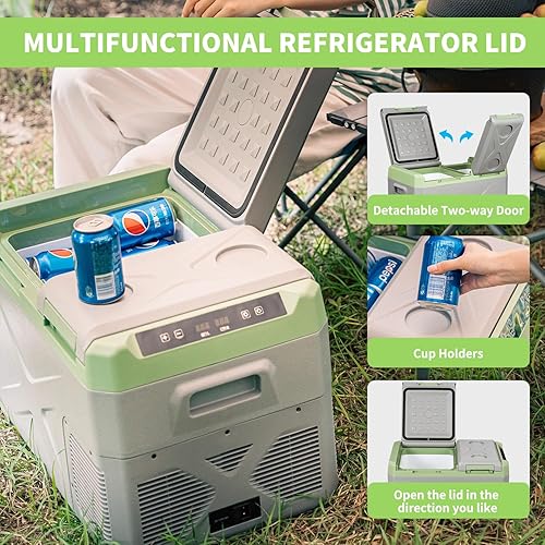 Miniatura 5 de Alpicool XD35 - Refrigerador portátil de 12 voltios, refrigerador de coche de 25 cuartos de galón, congelador de enfriamiento rápido para pesca,