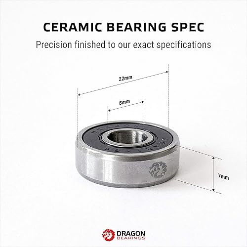 Miniatura 20 de Fireball Dragon - Juego de 8 rodamientos para patineta rápida 608, para patinetas en línea y patines de ruedas, rodamientos para patineta