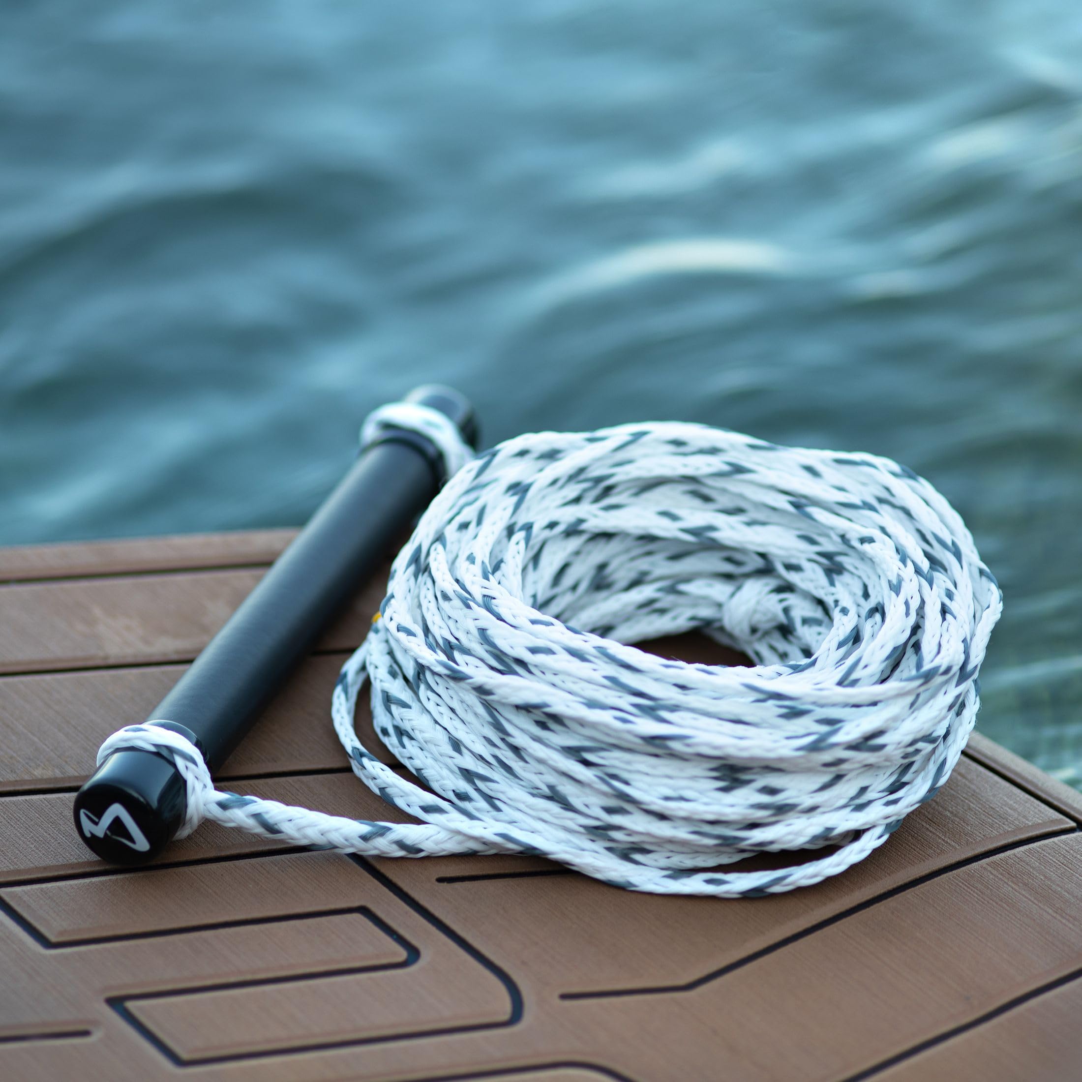 Mesle Corde pour Ski Nautique et Wakeboard, Flottante, Soft-Grip, 18,3 m de Long, Flottante, Corde de remorquage pour Sports Nautiques, y Compris Rope Keeper