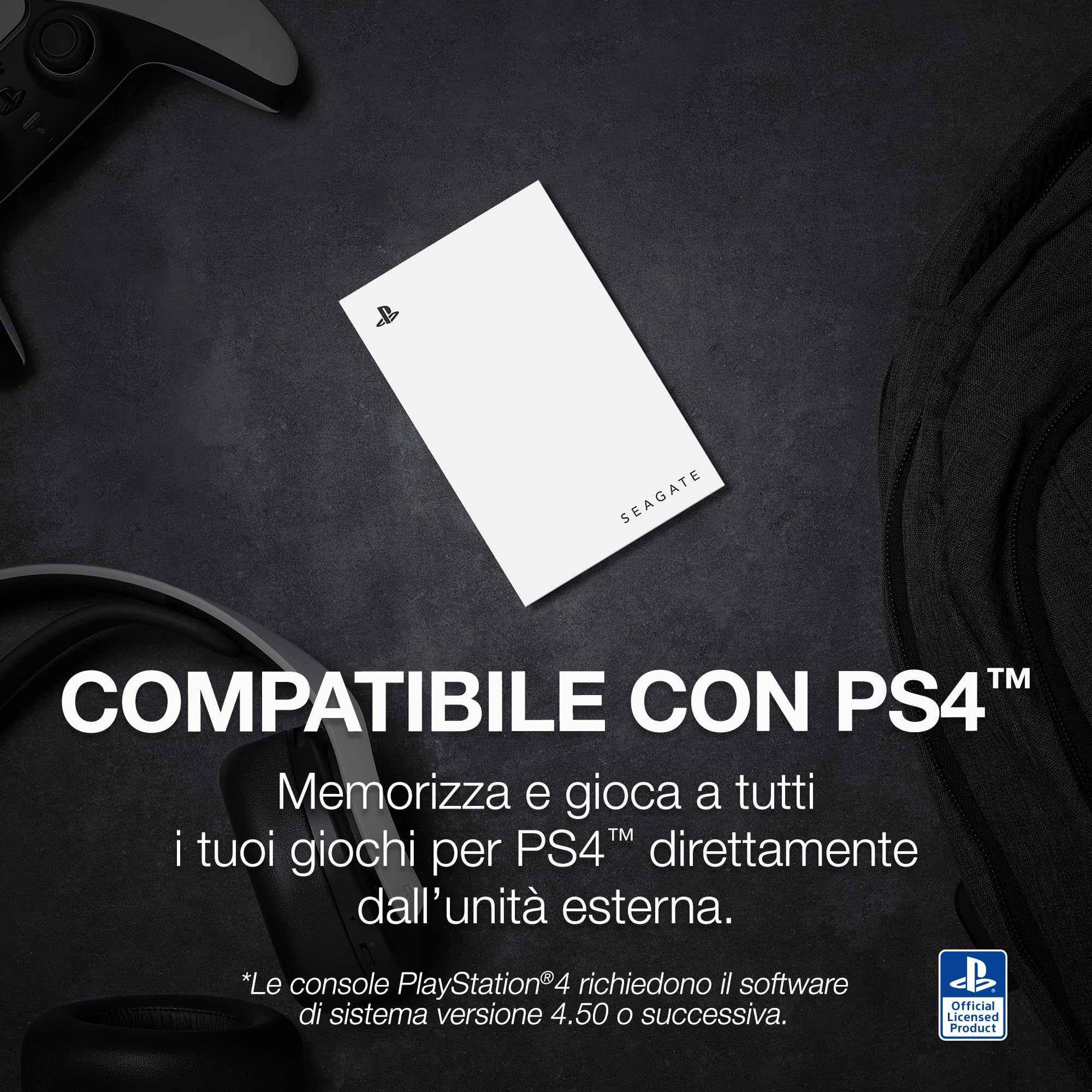 Seagate Game Drive PS4/PS5 2TB Hard Drive External Hard Drive 2.5" USB 3.0 Bianco Codice Modello STLV2000201