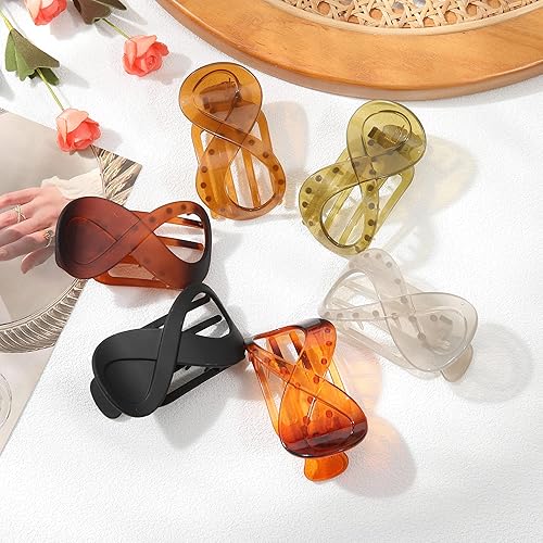 Miniatura 7 de French Concord - Pinzas planas para el cabello, 6 pinzas curvadas para el cabello, antideslizantes, pinzas para el cabello con volumen fuerte para