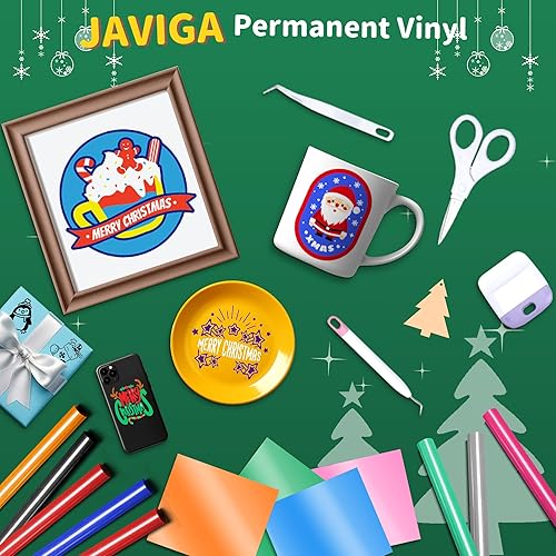 Miniatura 2 de JAVIGA Vinilo permanente negro para máquina de corte Cricut, vinilo negro de 12 pulgadas x 10 pies para decoración diaria de fiestas en el hogar,