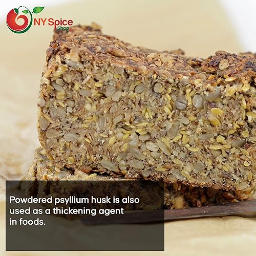 Miniatura 5 de NY Spice Shop Polvo de cáscara de psyllium - Fibra dietética fácil de mezclar - Polvo molido de cáscara fina, sin sabor, sin azúcar, suplemento de