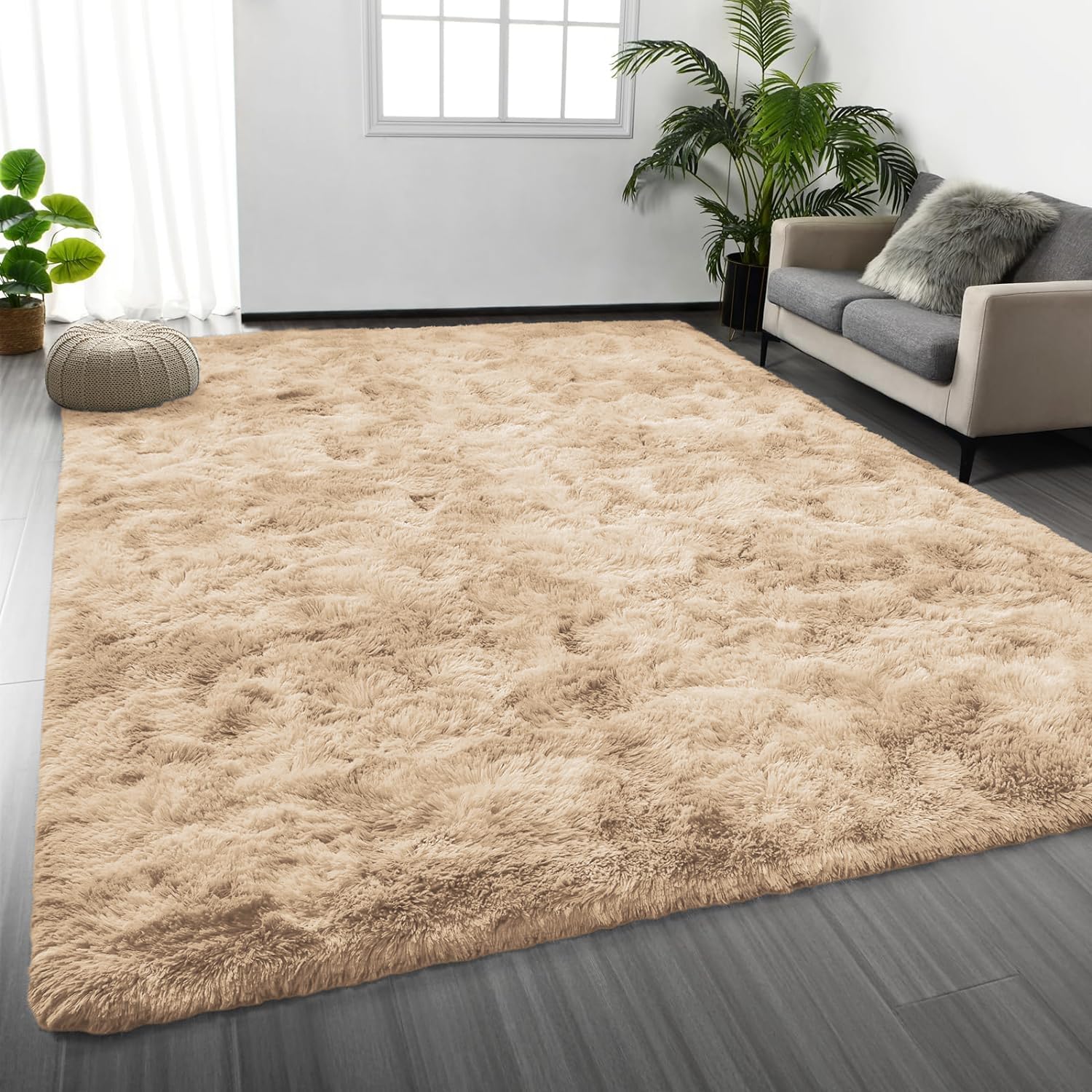 Oxford Homeware Rugs Living Room, Beige Area Rugs for Bedroom Large 80x150 cm