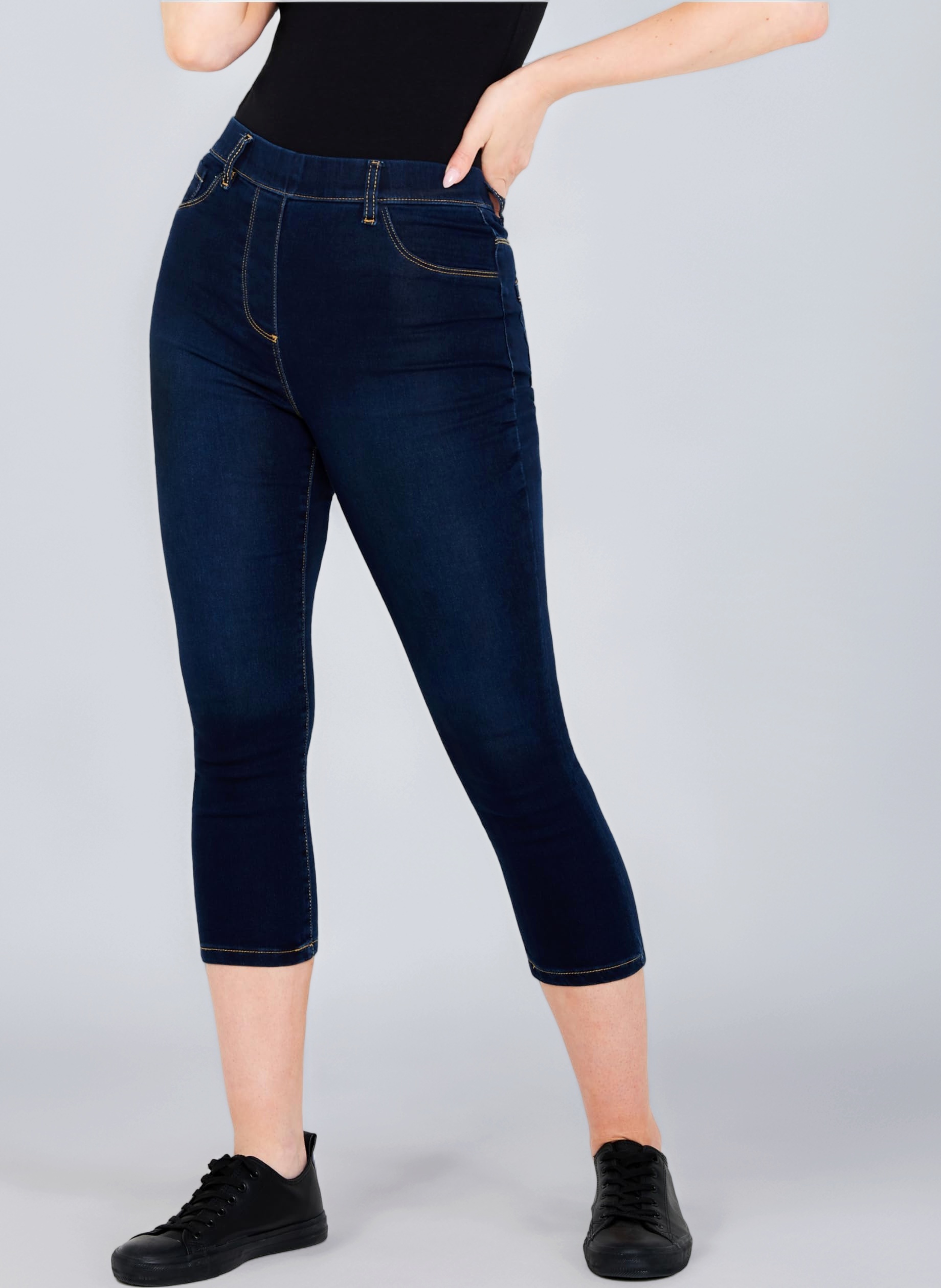 CityComfort Womens Cropped Jegging Jeans, 3/4 Length High Waist Denim Leggings