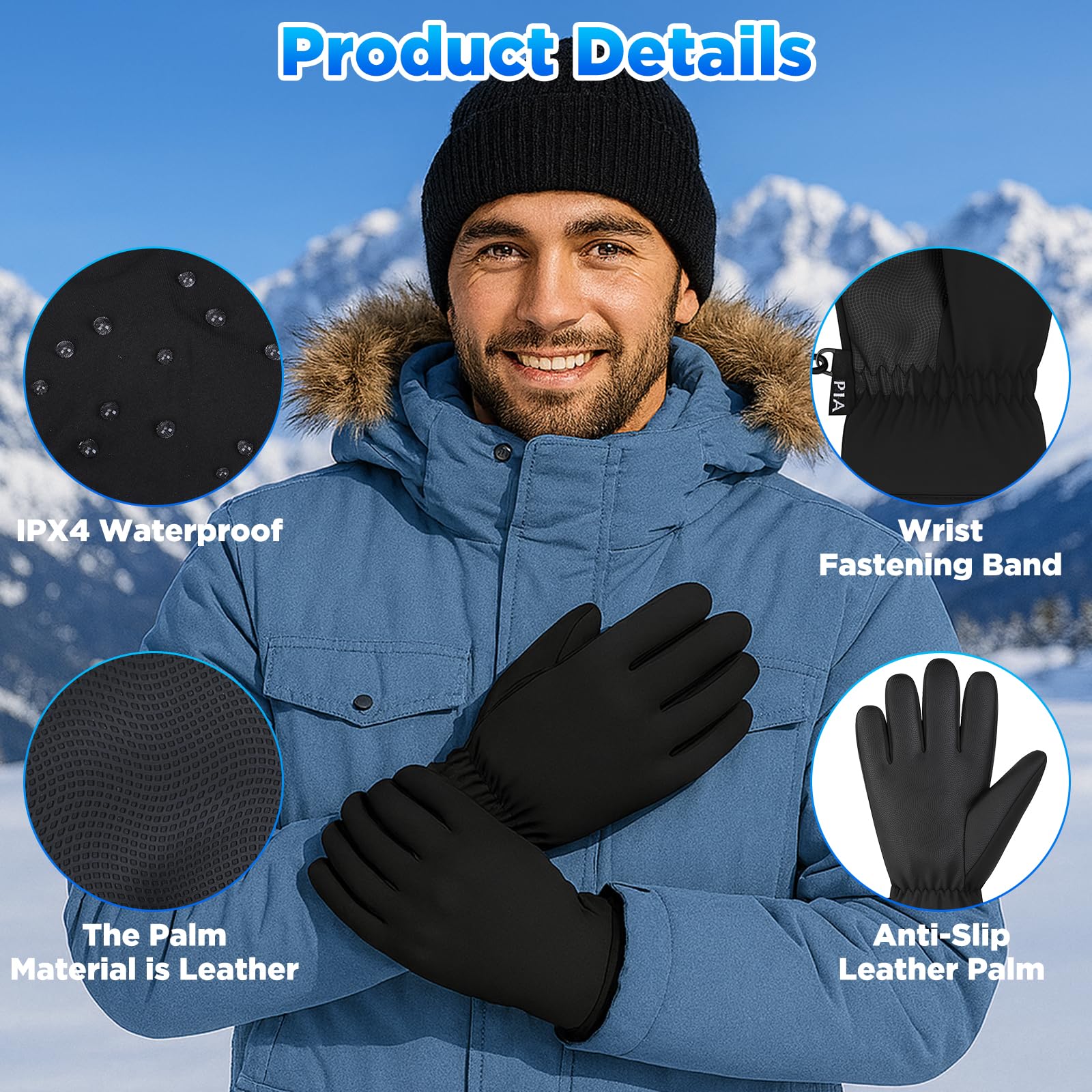 FOTFLACE Gants Chauffants Hommes Femmes Gants Chauffants Électriques, 5