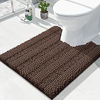 Vista 112 de Yimobra Tapetes de baño lavables, de chenilla súper suave y absorbente, para suelo y alfombra, de secado rápido, antideslizante, para bañera y Beige