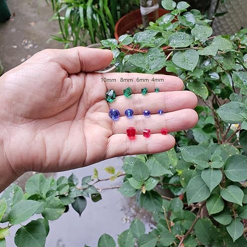 Miniatura 2 de Chengmu Cuentas de vidrio de bicono de 0.236 in para fabricación de joyas 425 piezas de cuentas espaciadoras Crytal de forma facetada Surtidos